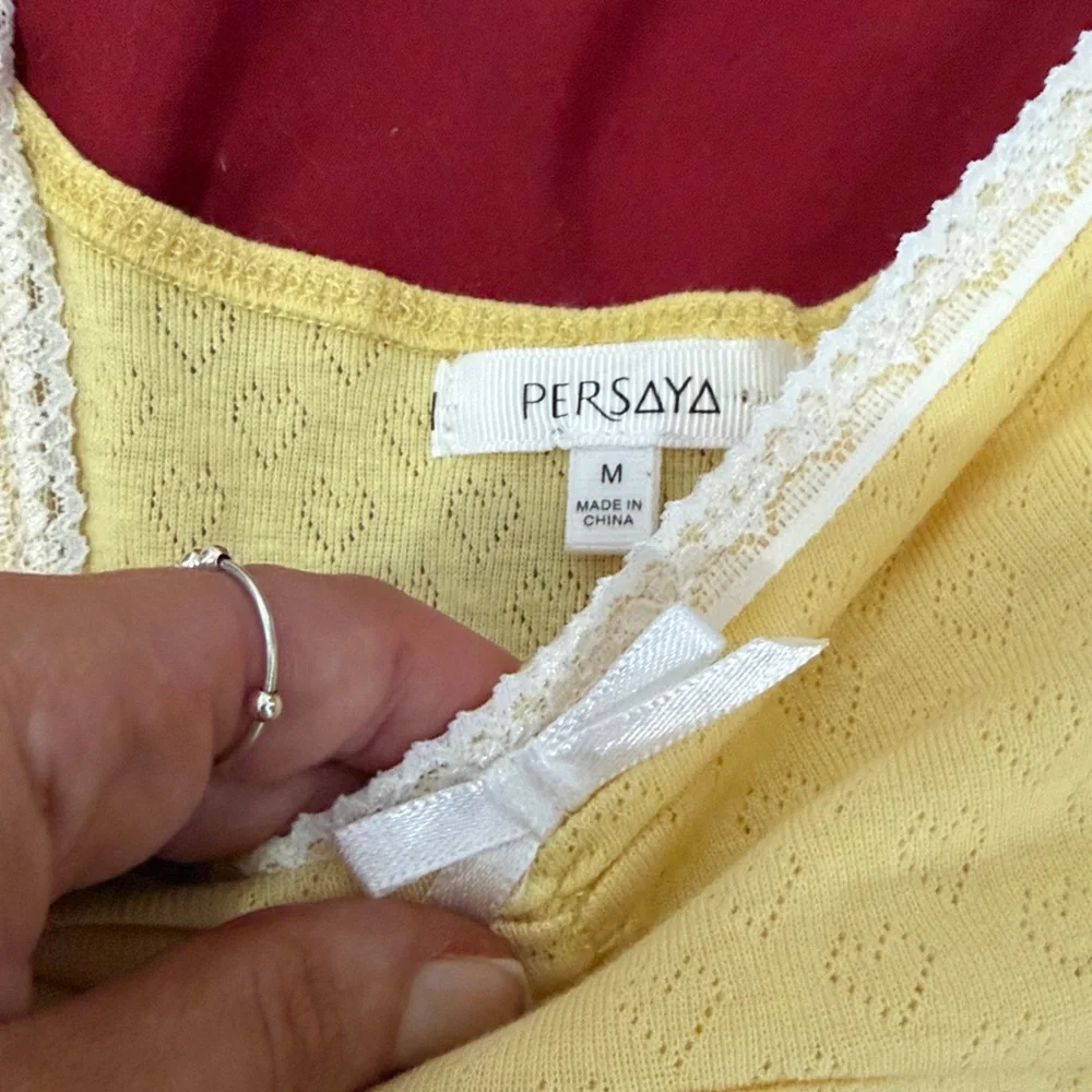 Persaya Yellow Heart Print Blouse – Size M (NWOT) 💛 - Picture 2 of 4